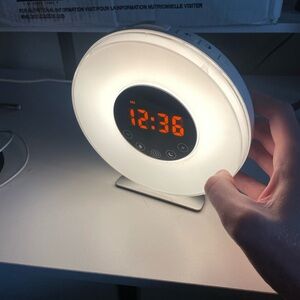 Digital Sunrise Alarm Clock - White LED Display